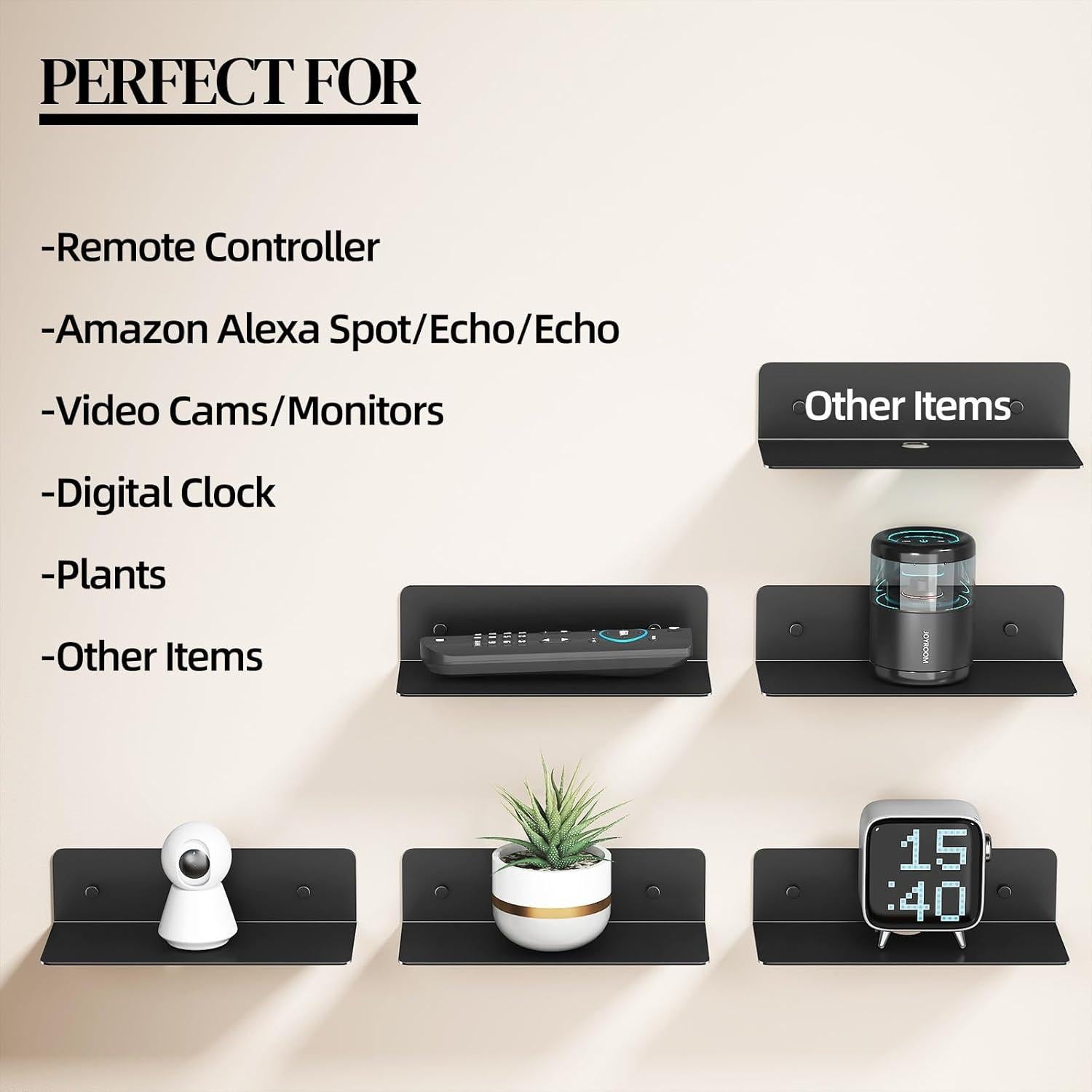 Estante Flotante Dr.DJ BL1 22.86x9.4cm Negro para Pared