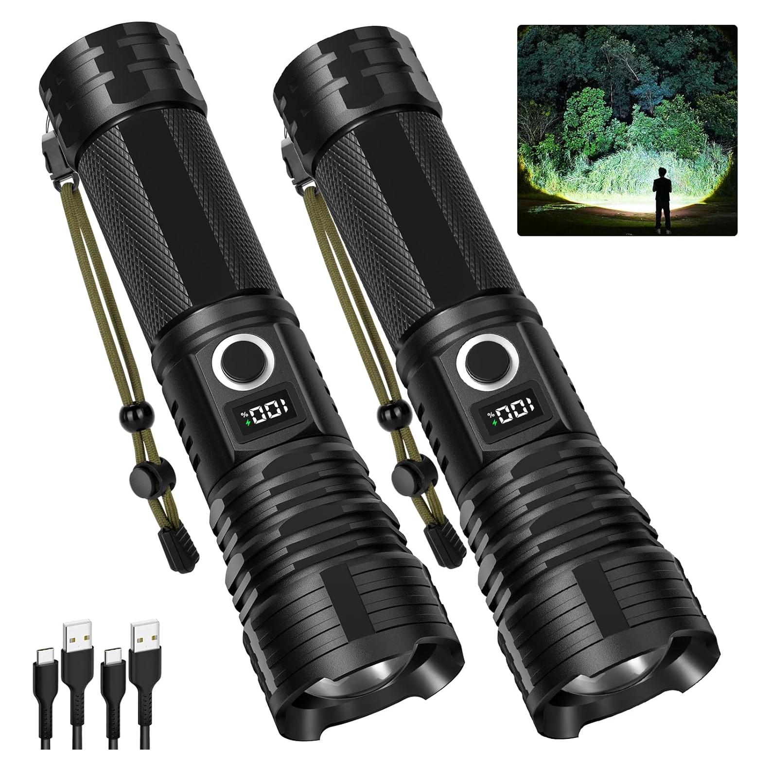 Linterna Táctica Recargable QOPOYU 90000 Lúmenes IPX7