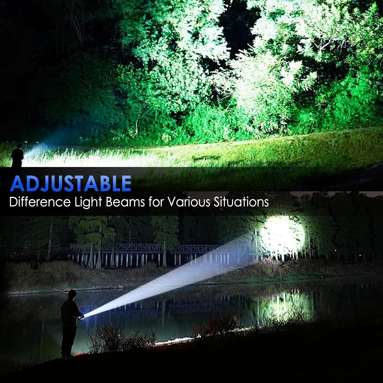 Linterna Táctica Recargable QOPOYU 90000 Lúmenes IPX7