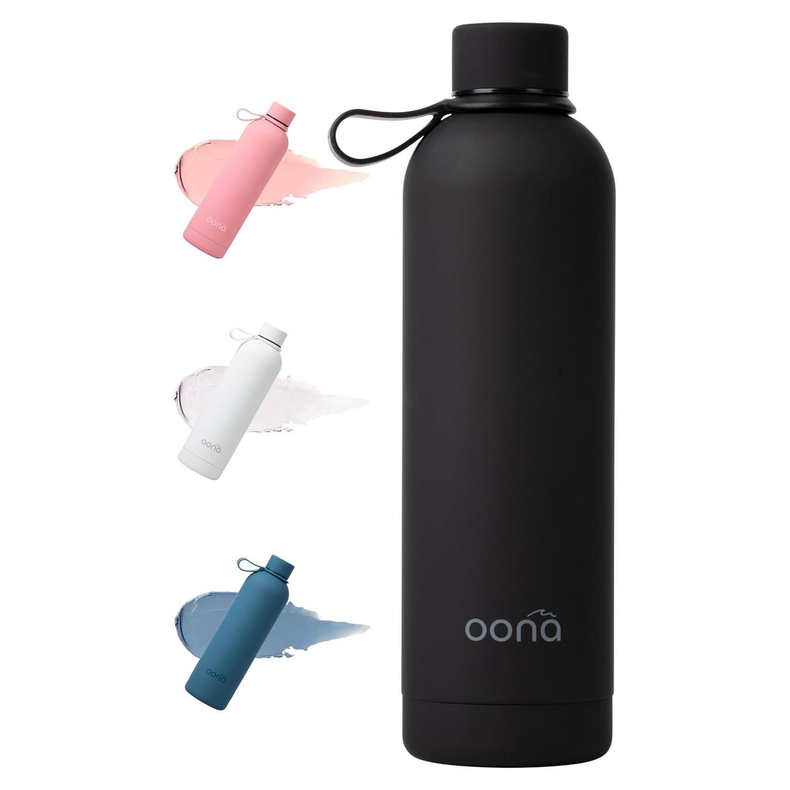 Botella de Agua Aislada OONA 750 ml Acero Inoxidable Negro