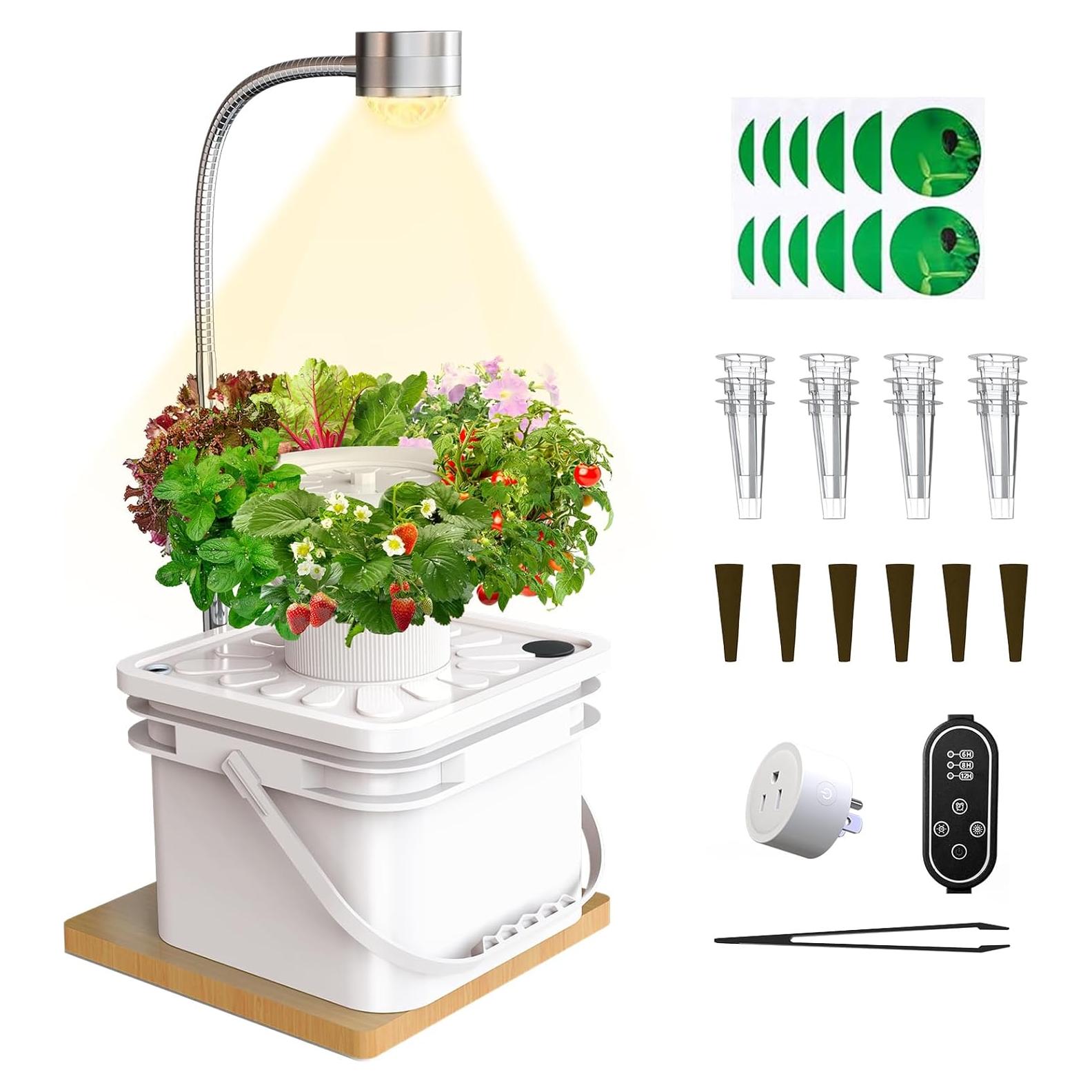 Kit Hidropónico SJZXUV 6 Pods con Luz LED para Jardín Interior