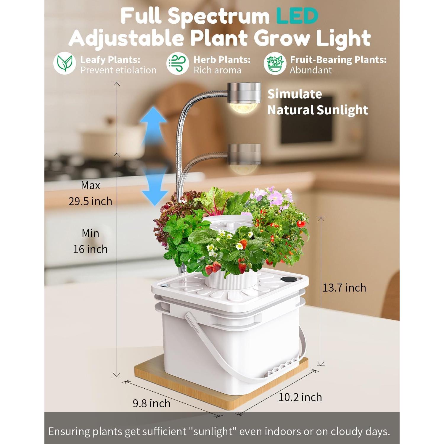 Kit Hidropónico SJZXUV 6 Pods con Luz LED para Jardín Interior