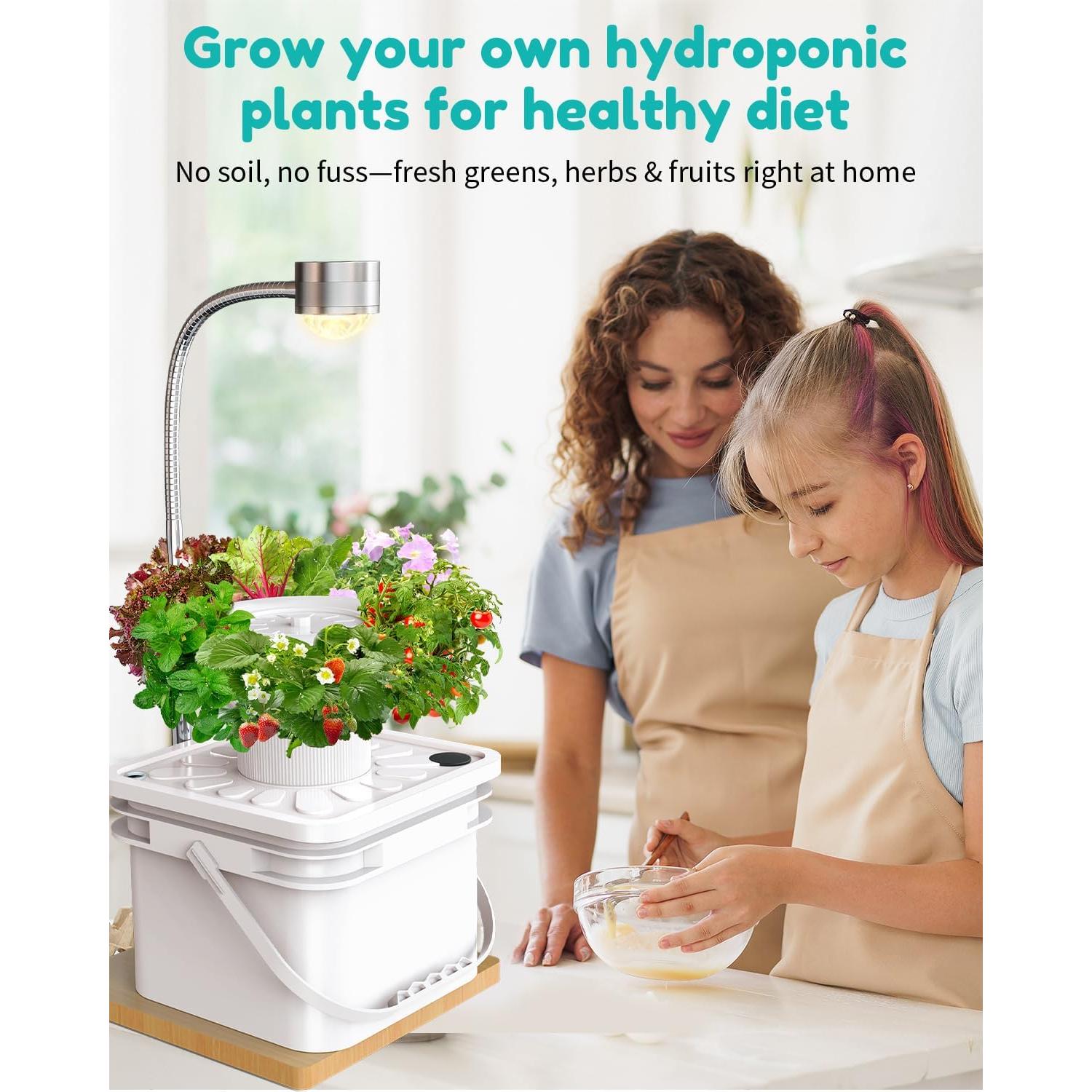 Kit Hidropónico SJZXUV 6 Pods con Luz LED para Jardín Interior