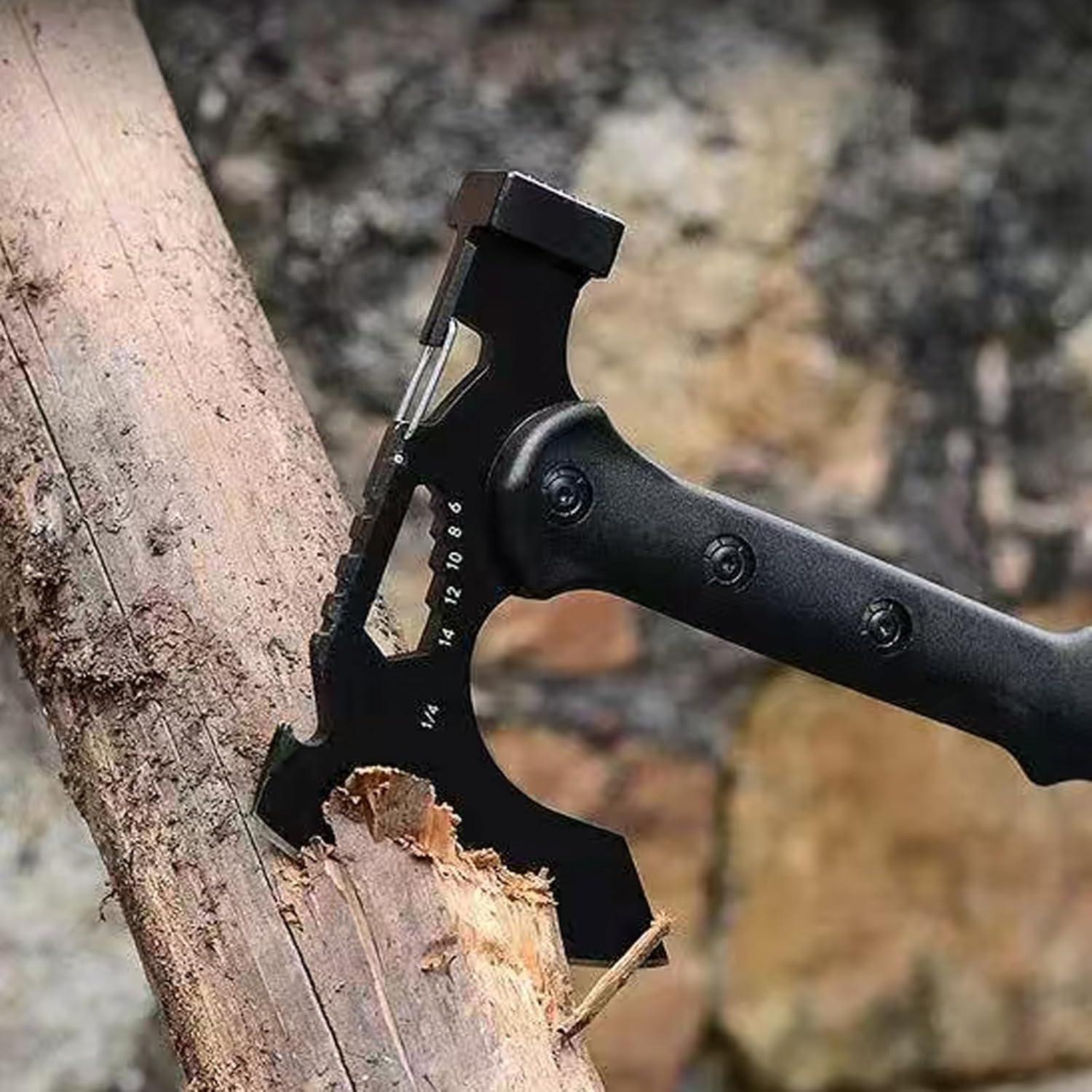 Hacha Táctica CHI SHANG de Acero Inoxidable con Funda