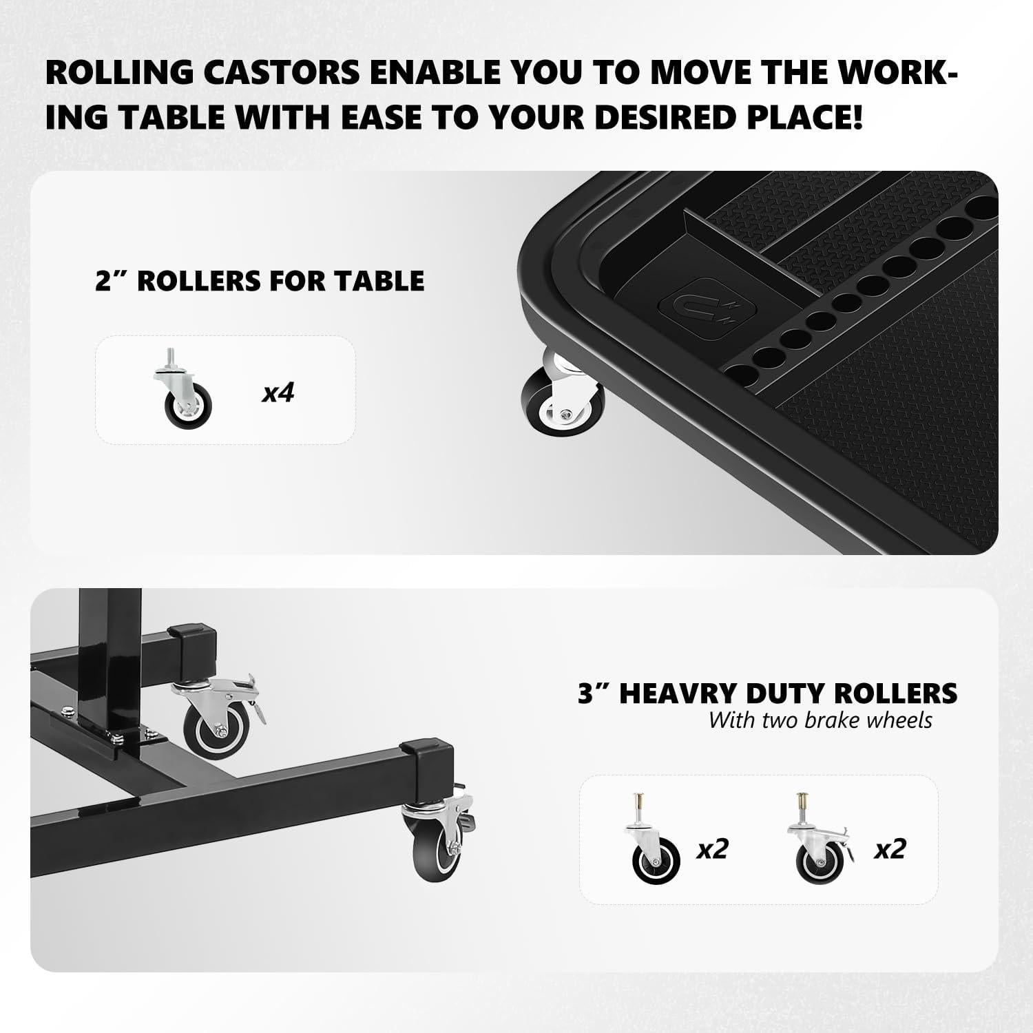 Mesa de Trabajo Ajustable DNA MOTORING 2 en 1 77.5-120 cm