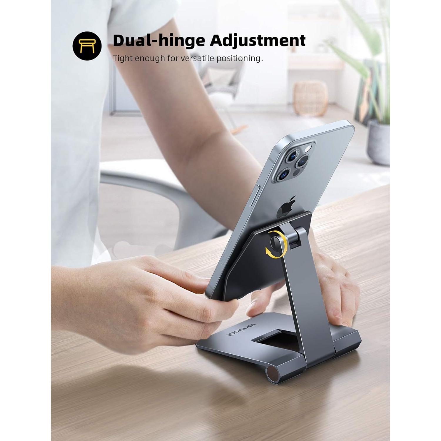 Soporte de Teléfono Ajustable Lamicall de Aluminio Gris