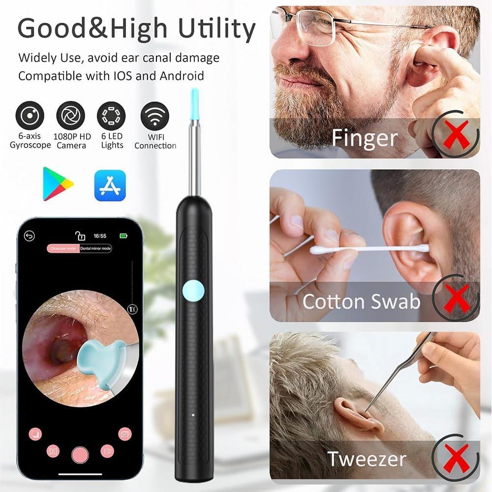 Kit de Limpieza de Oídos CZYJPRL con Cámara 1080P y 8 Cucharas