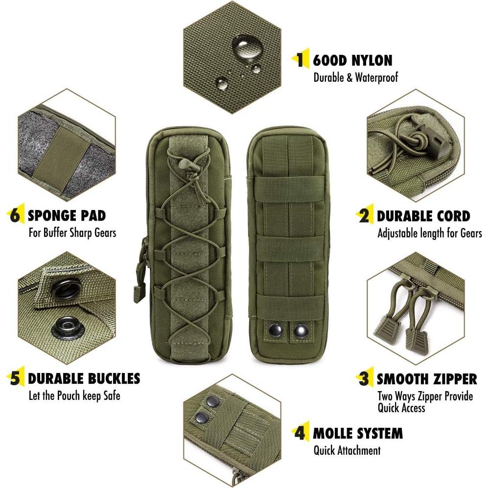 Funda Táctica WYNEX Nylon Grande Verde Militar para Linterna
