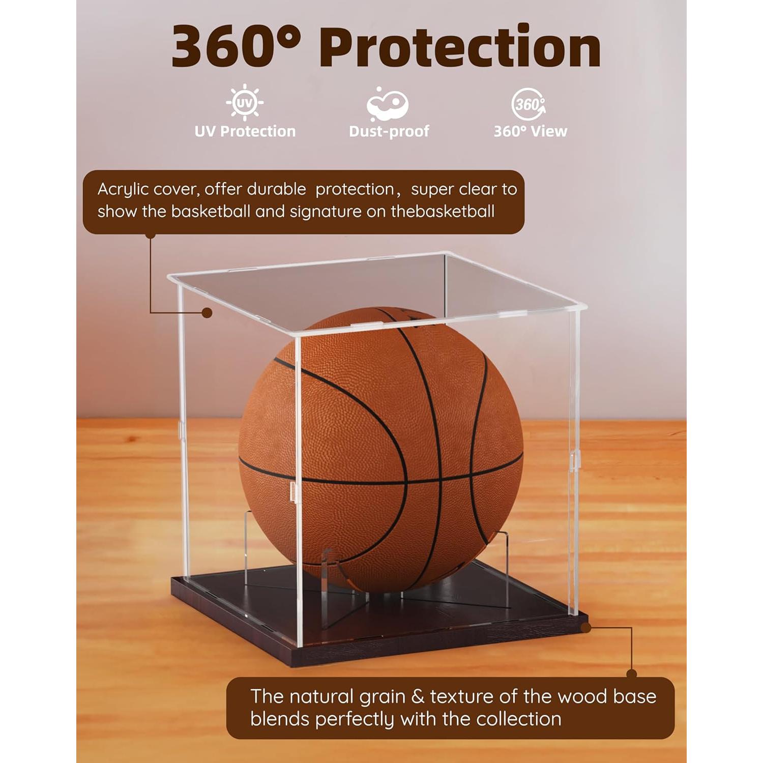 Caja de Exhibición de Baloncesto Fitense Acrílica 25.9x25.9x27.2cm