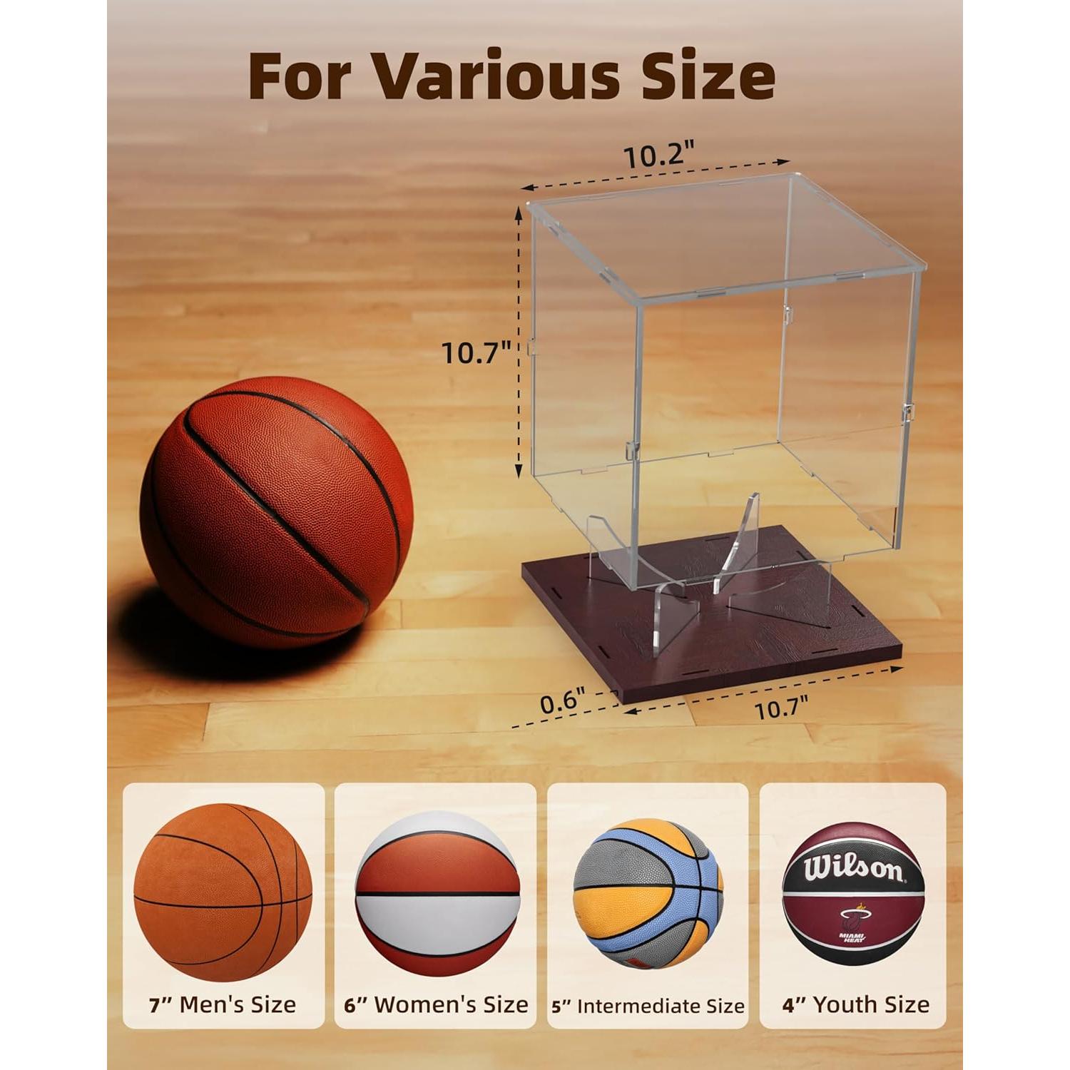 Caja de Exhibición de Baloncesto Fitense Acrílica 25.9x25.9x27.2cm