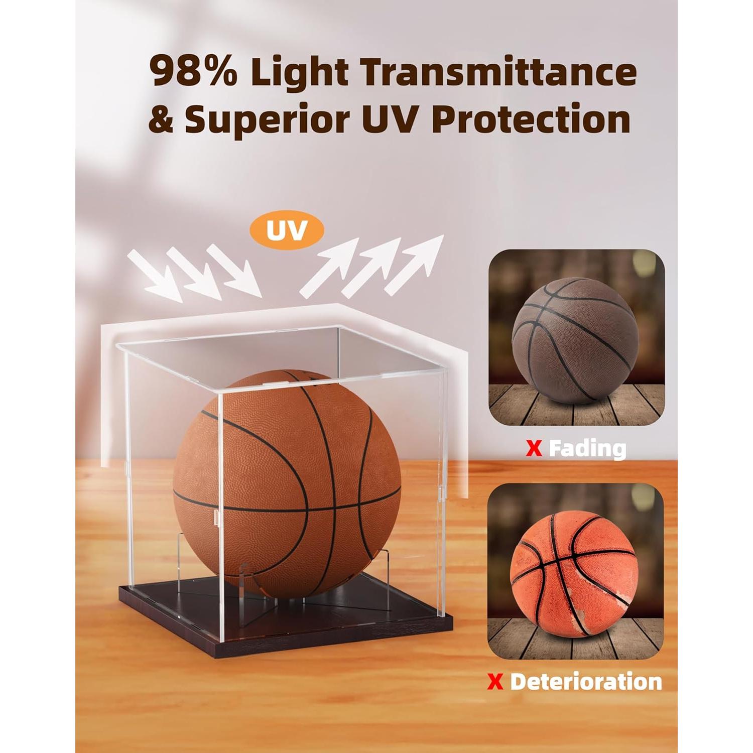 Caja de Exhibición de Baloncesto Fitense Acrílica 25.9x25.9x27.2cm