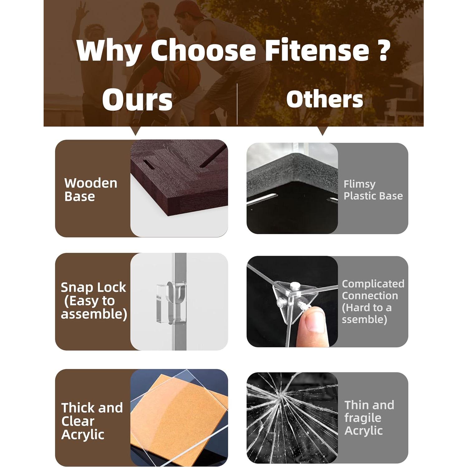 Caja de Exhibición de Baloncesto Fitense Acrílica 25.9x25.9x27.2cm