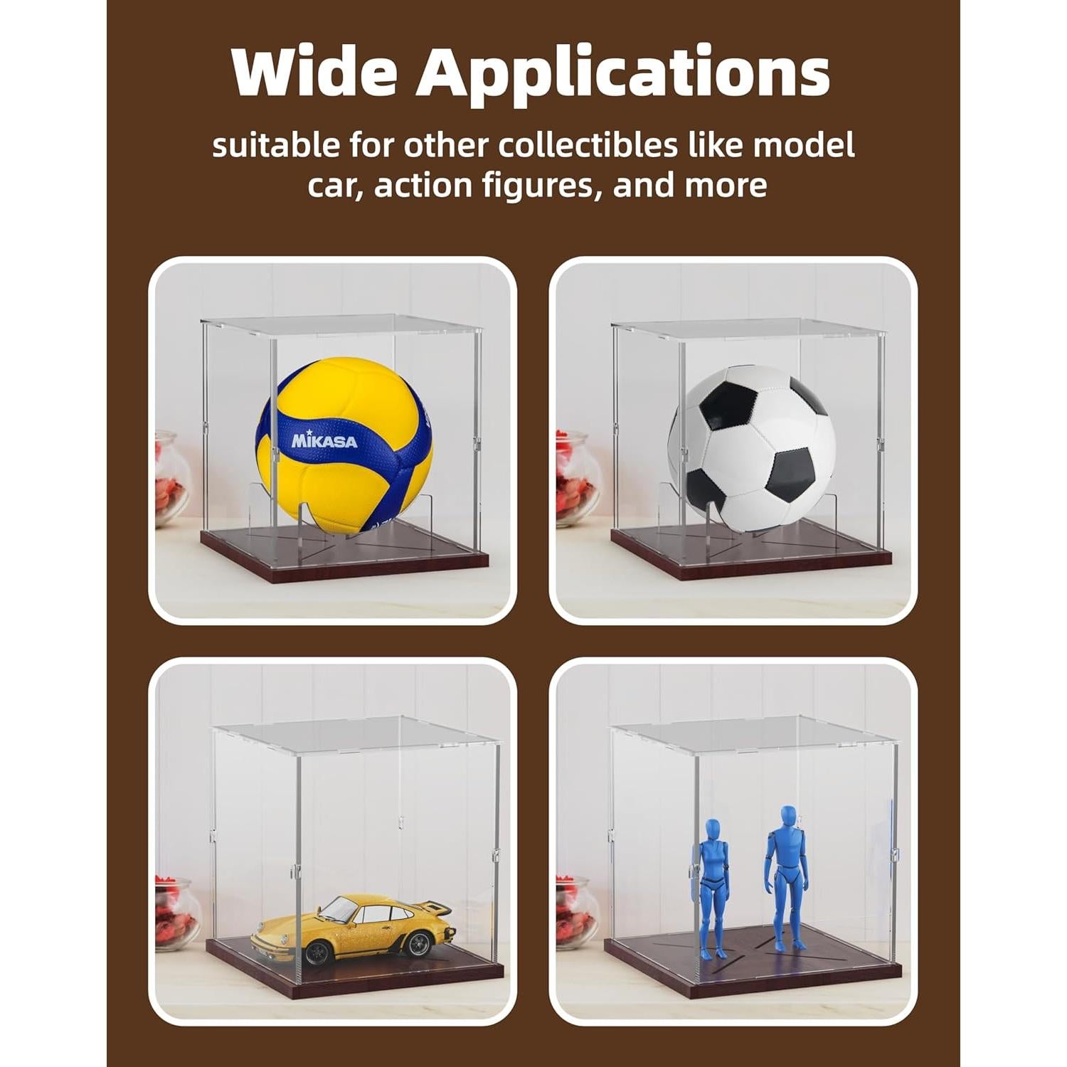 Caja de Exhibición de Baloncesto Fitense Acrílica 25.9x25.9x27.2cm