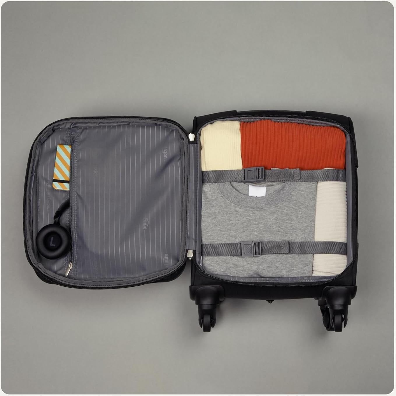 Maleta de Mano Amazon Basics 15" Expandible 21L Negra