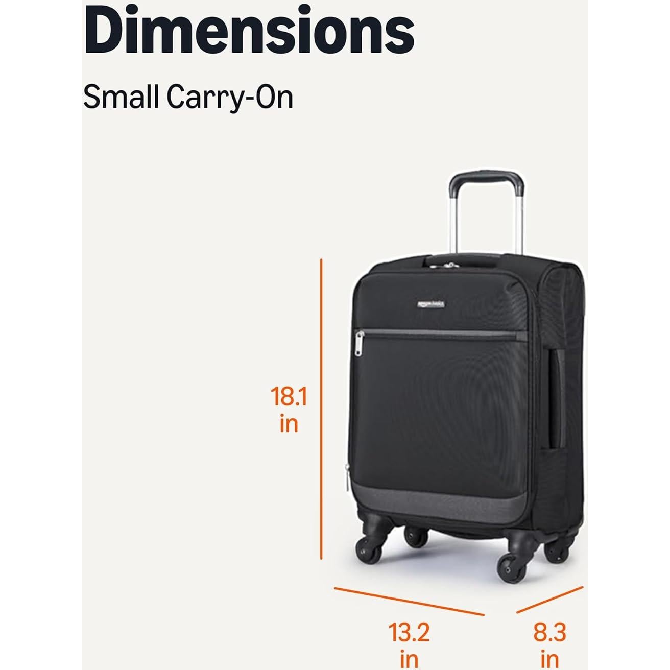 Maleta de Mano Amazon Basics 15" Expandible 21L Negra