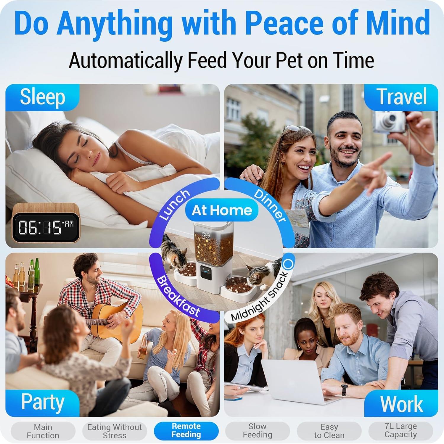 Comedero Automático para Gatos Frienhund 7L WiFi Control APP