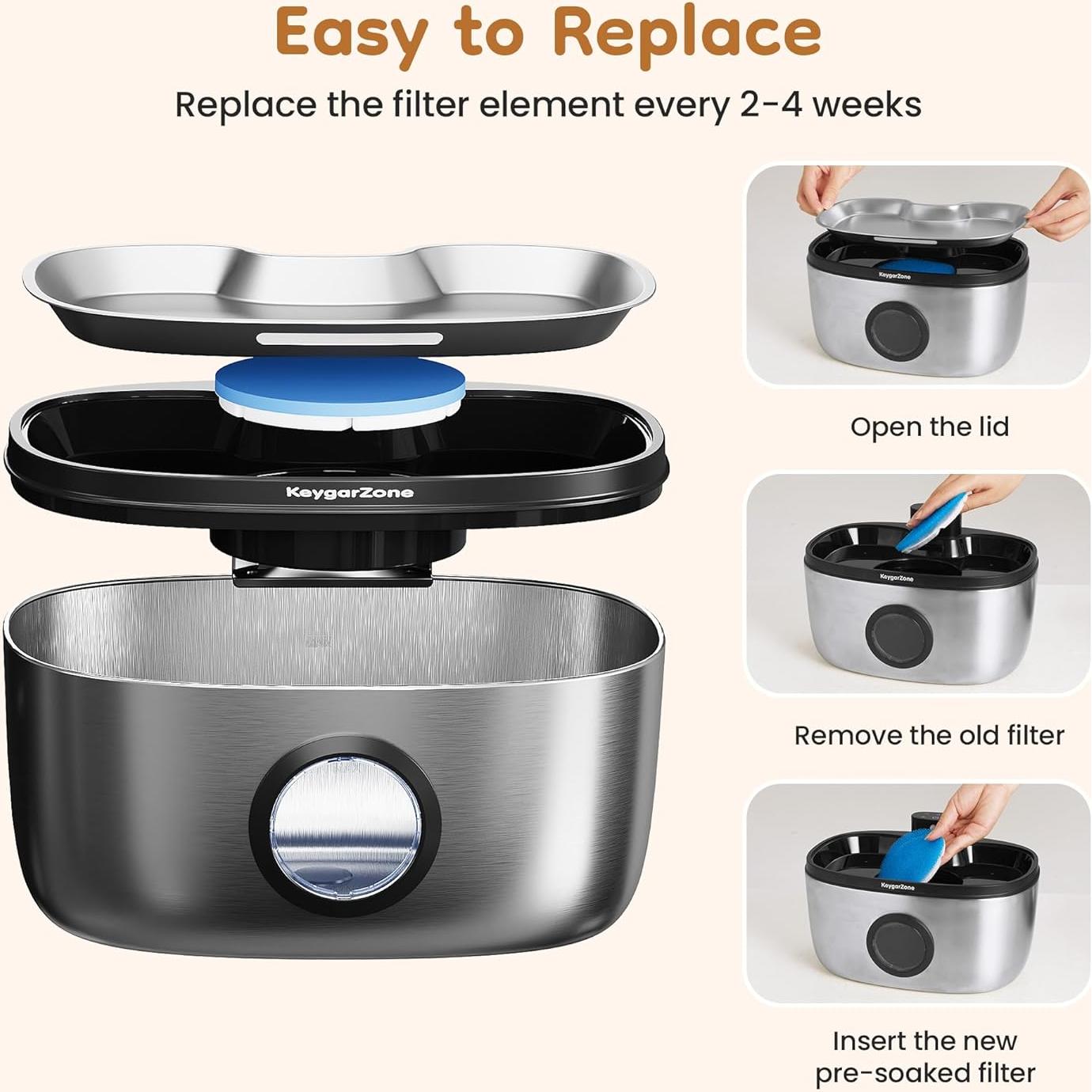 Filtro de Agua para Gatos Keygarzone ZCW002 - Paquete de 6 Filtros