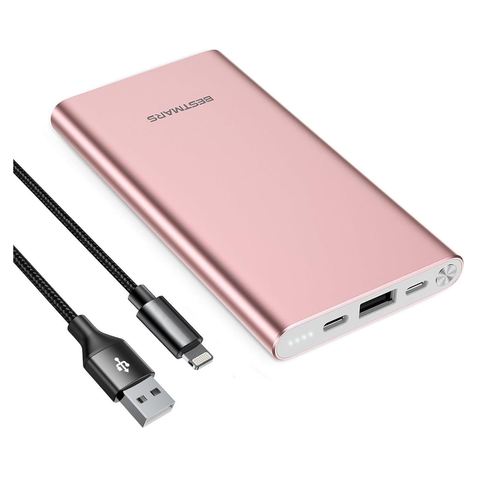 Banco de Energía Rosa 10000mAh Carga Rápida 20W BESTMARS