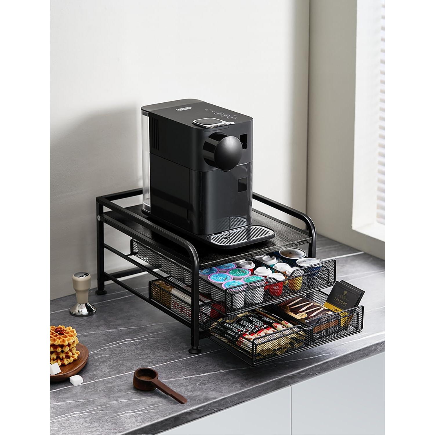 Organizador de café SereneHome para K-Cup y Nespresso - 2 niveles