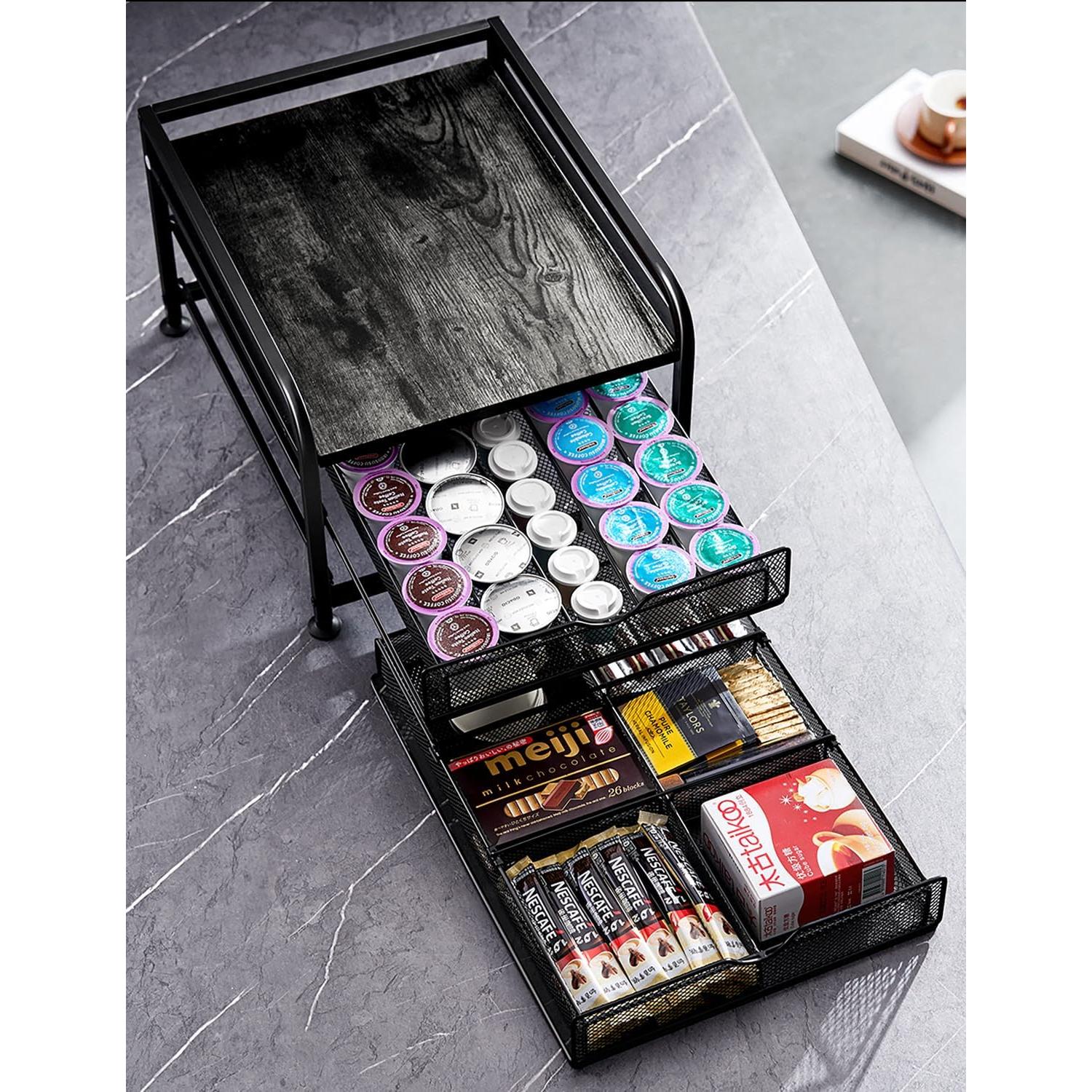 Organizador de café SereneHome para K-Cup y Nespresso - 2 niveles