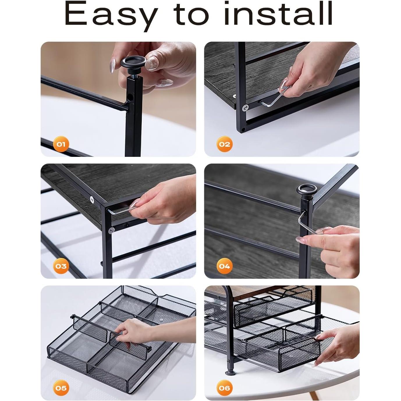 Organizador de café SereneHome para K-Cup y Nespresso - 2 niveles