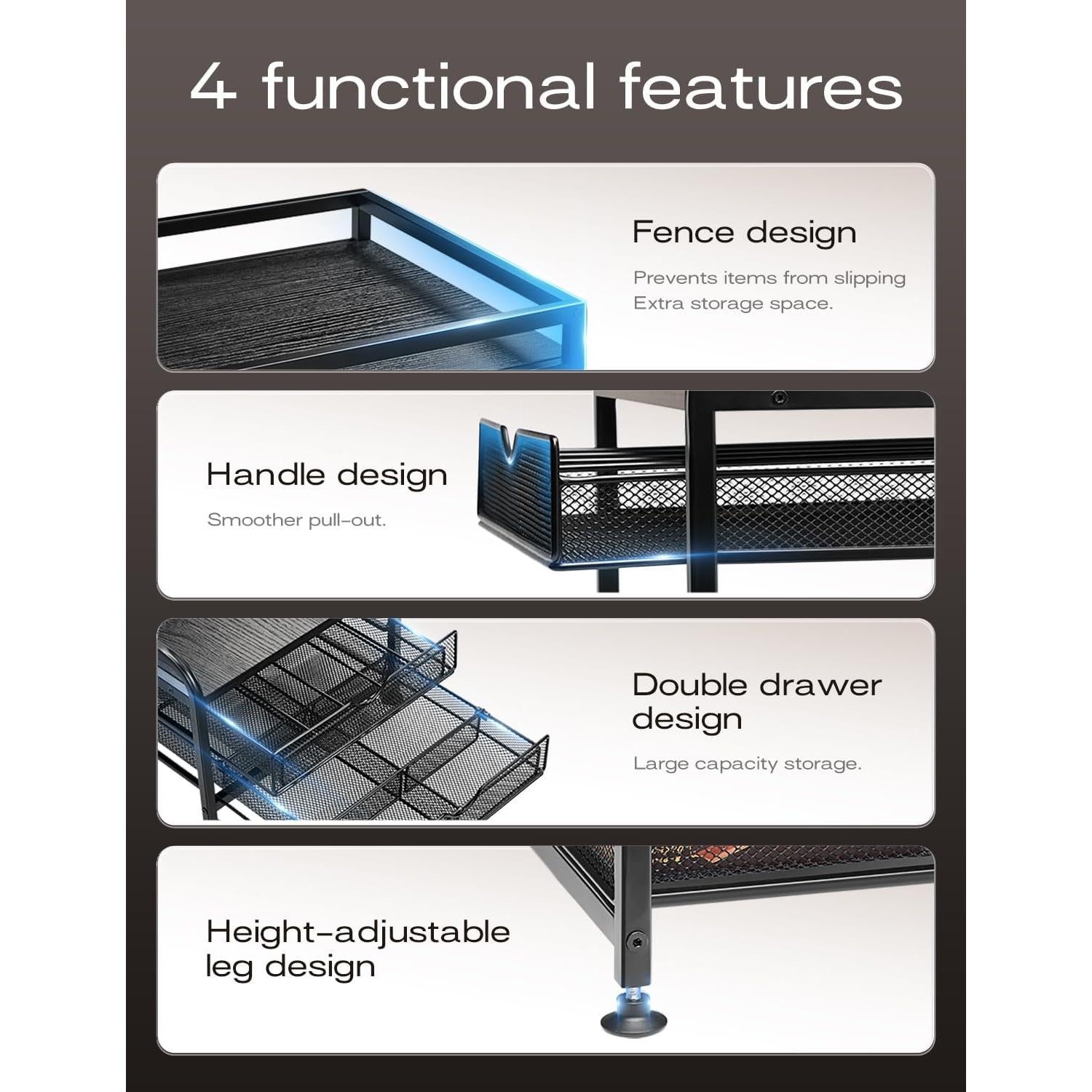 Organizador de café SereneHome para K-Cup y Nespresso - 2 niveles