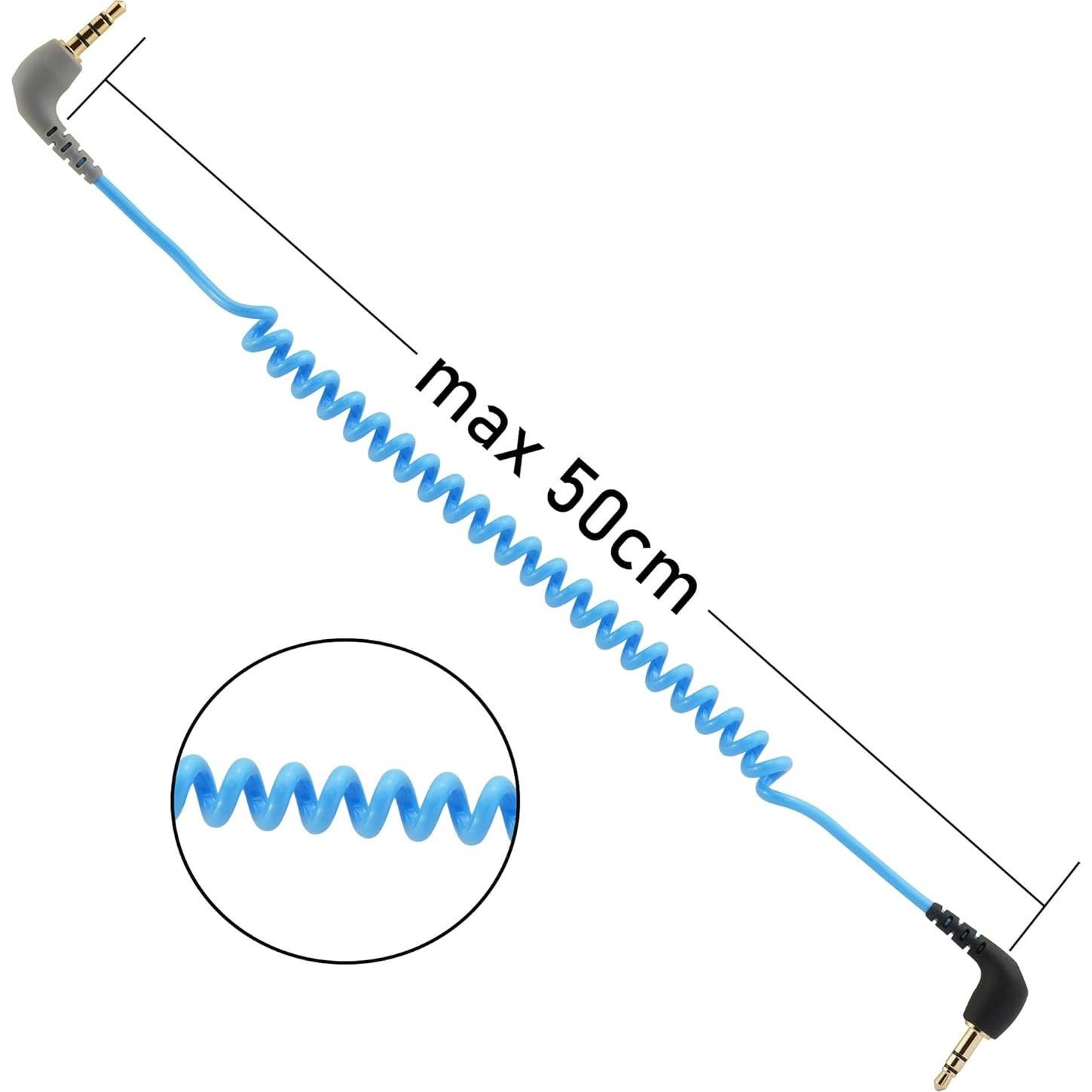 Cable de micrófono 3.5mm TRRS a TRS JCMOYUTY 50cm Azul