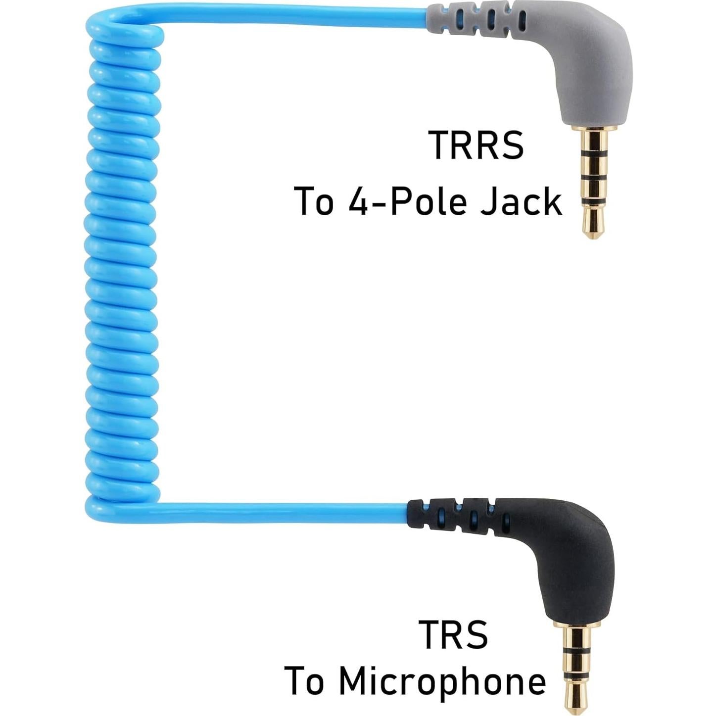 Cable de micrófono 3.5mm TRRS a TRS JCMOYUTY 50cm Azul