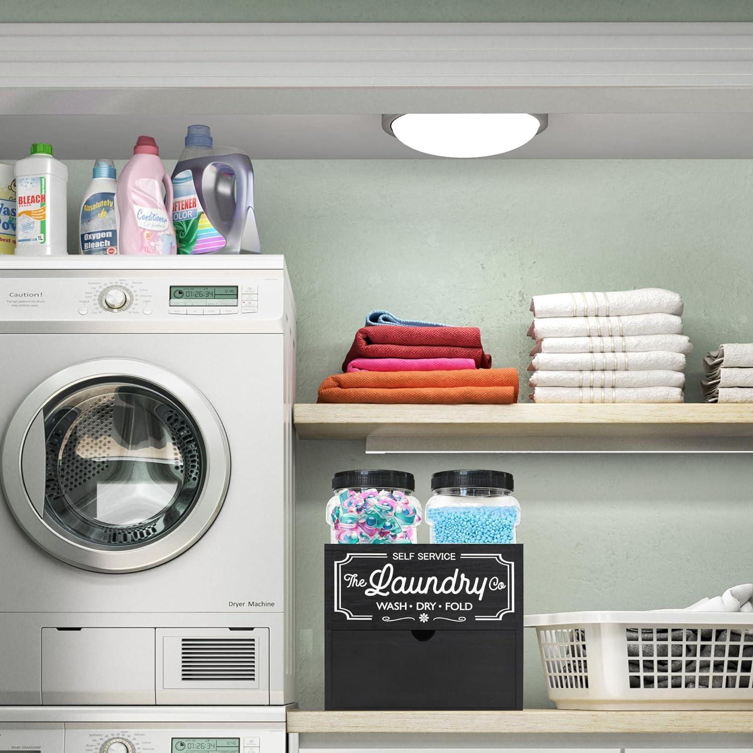 Contenedor de Lavandería Y&ME con Tarros y Soporte Negro