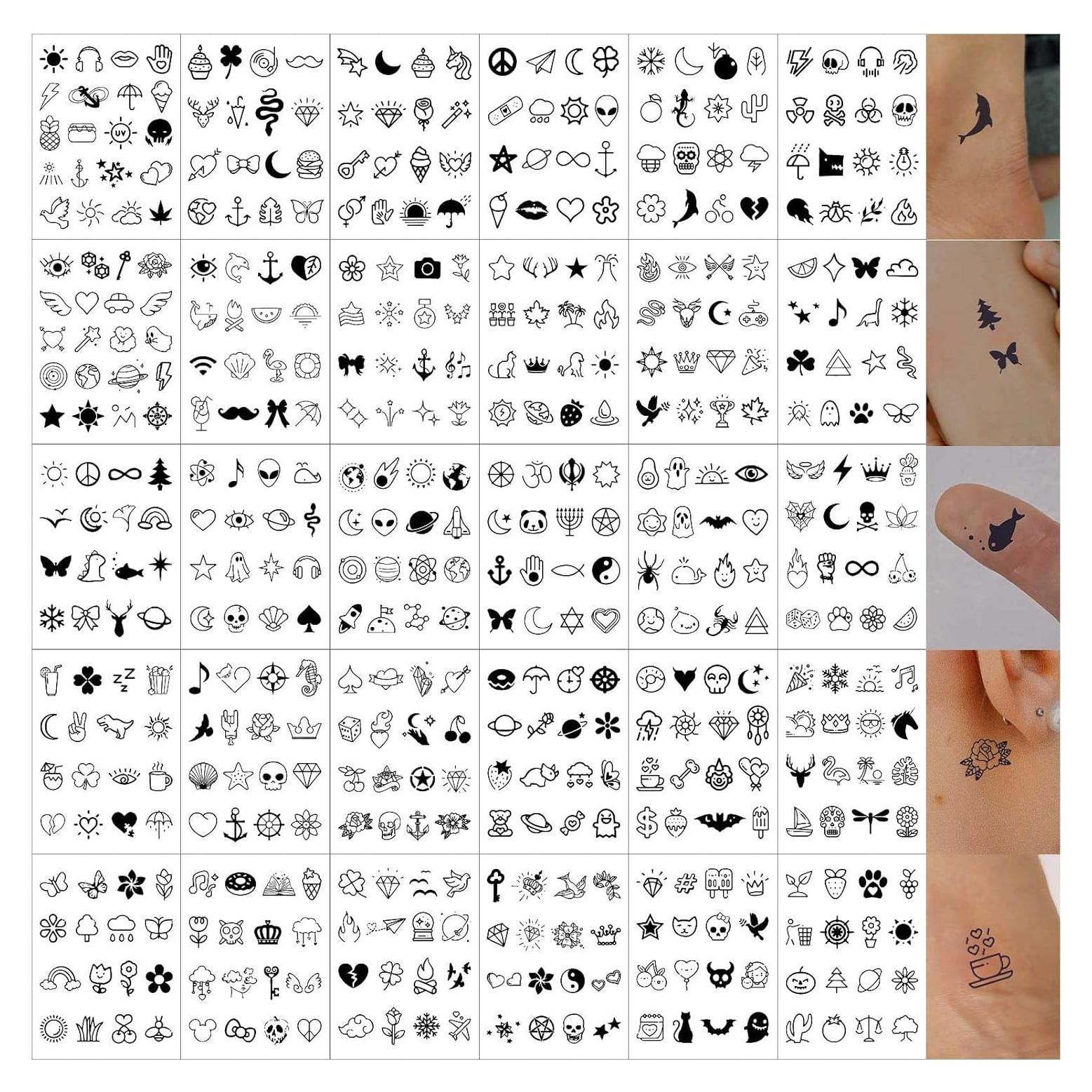 30 Hojas Tatuajes Temporales FUNTATTOO Impermeables 480 Diseños