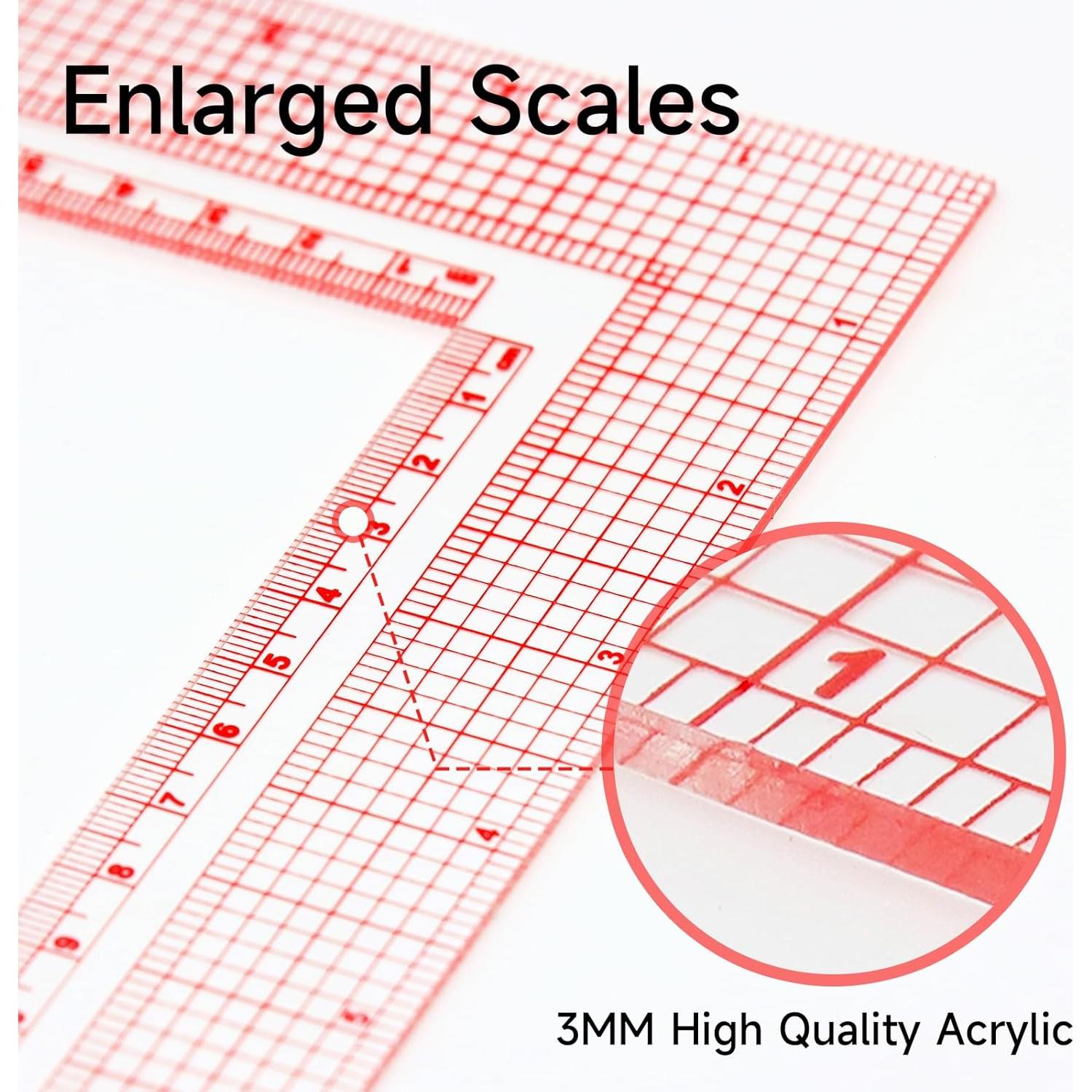 Regla de Costura en Acrílico YLaziion 30cm Anti-Amarilleo