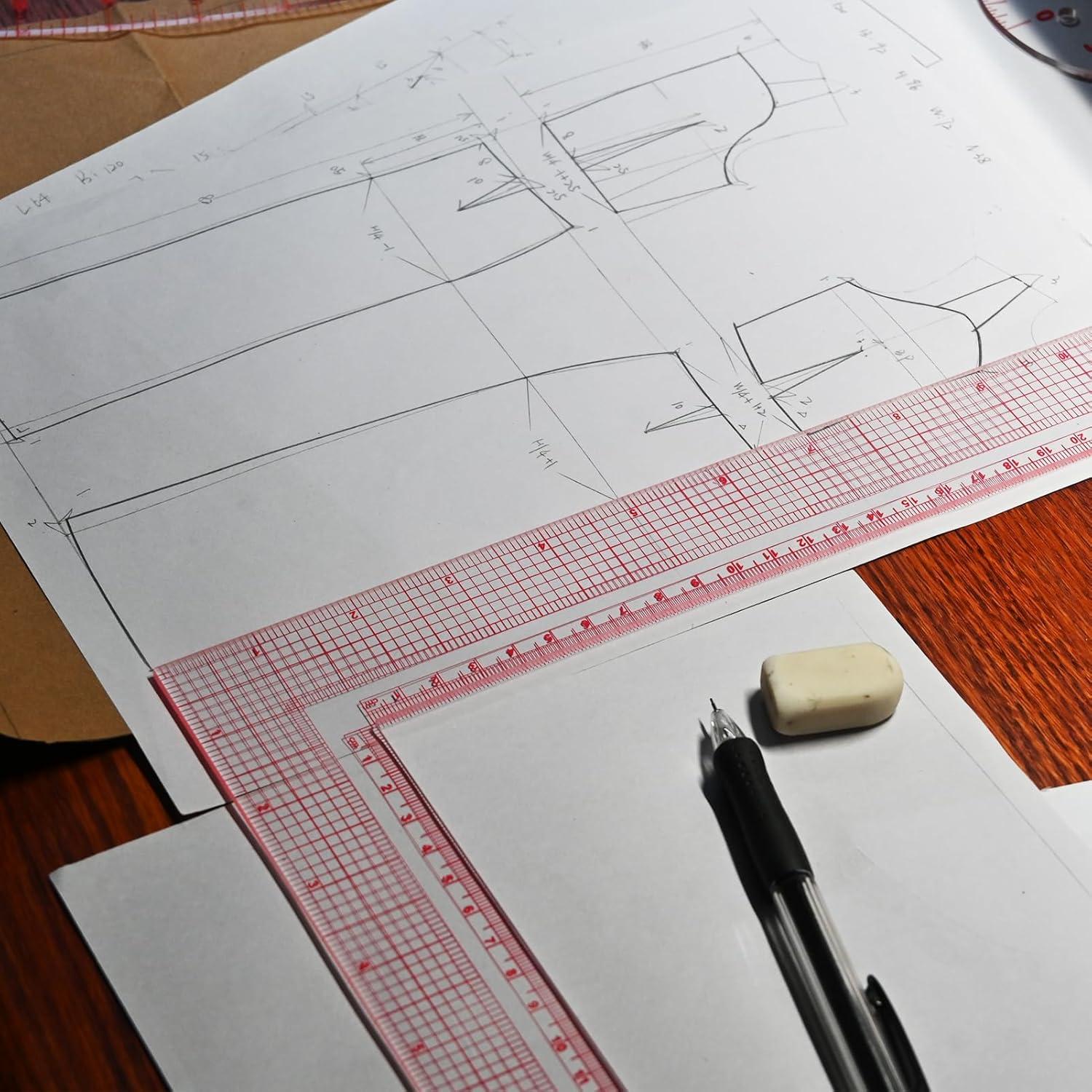 Regla de Costura en Acrílico YLaziion 30cm Anti-Amarilleo