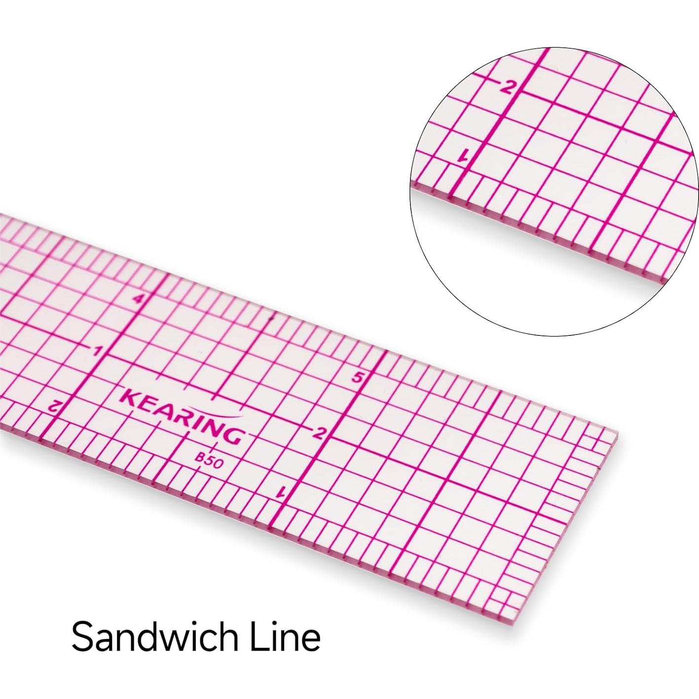 Regla de Gráfico de Costura KEARING B50 15.24 cm Transparente