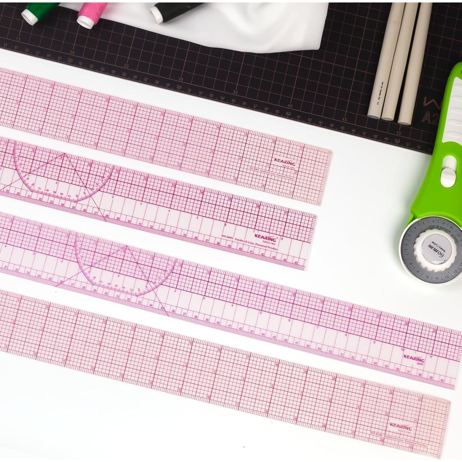 Regla de Gráfico de Costura KEARING B50 15.24 cm Transparente