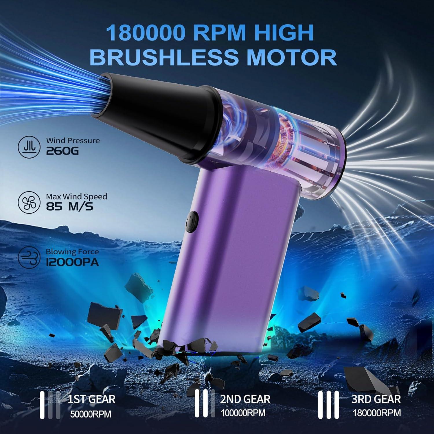 Soplador de aire comprimido 3 en 1 iRonthunder 180000RPM