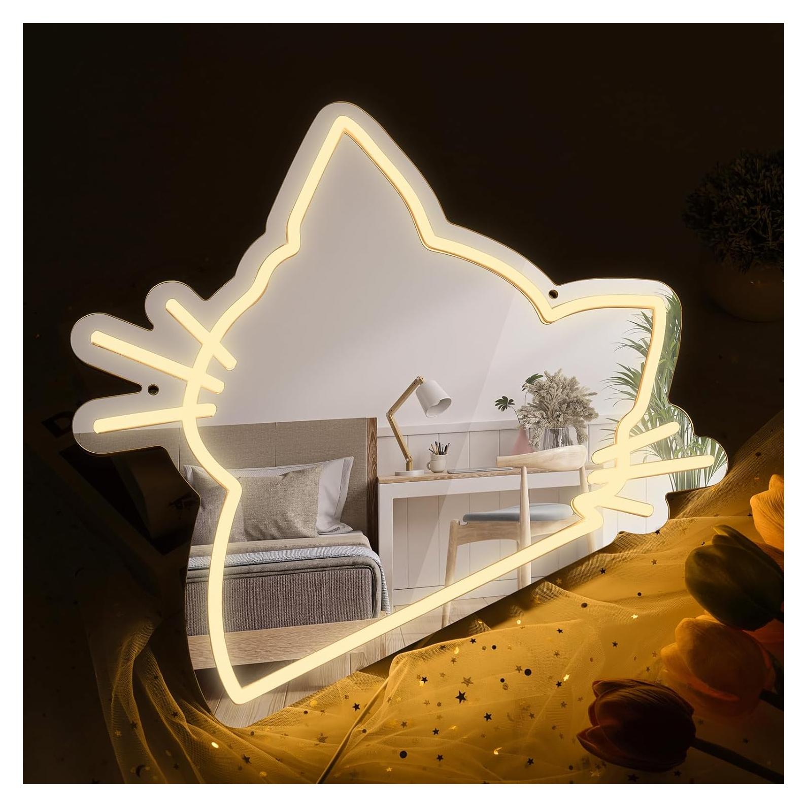 Espejo de Gato MissAudrey con Luz LED Regulable 39.6x34 cm