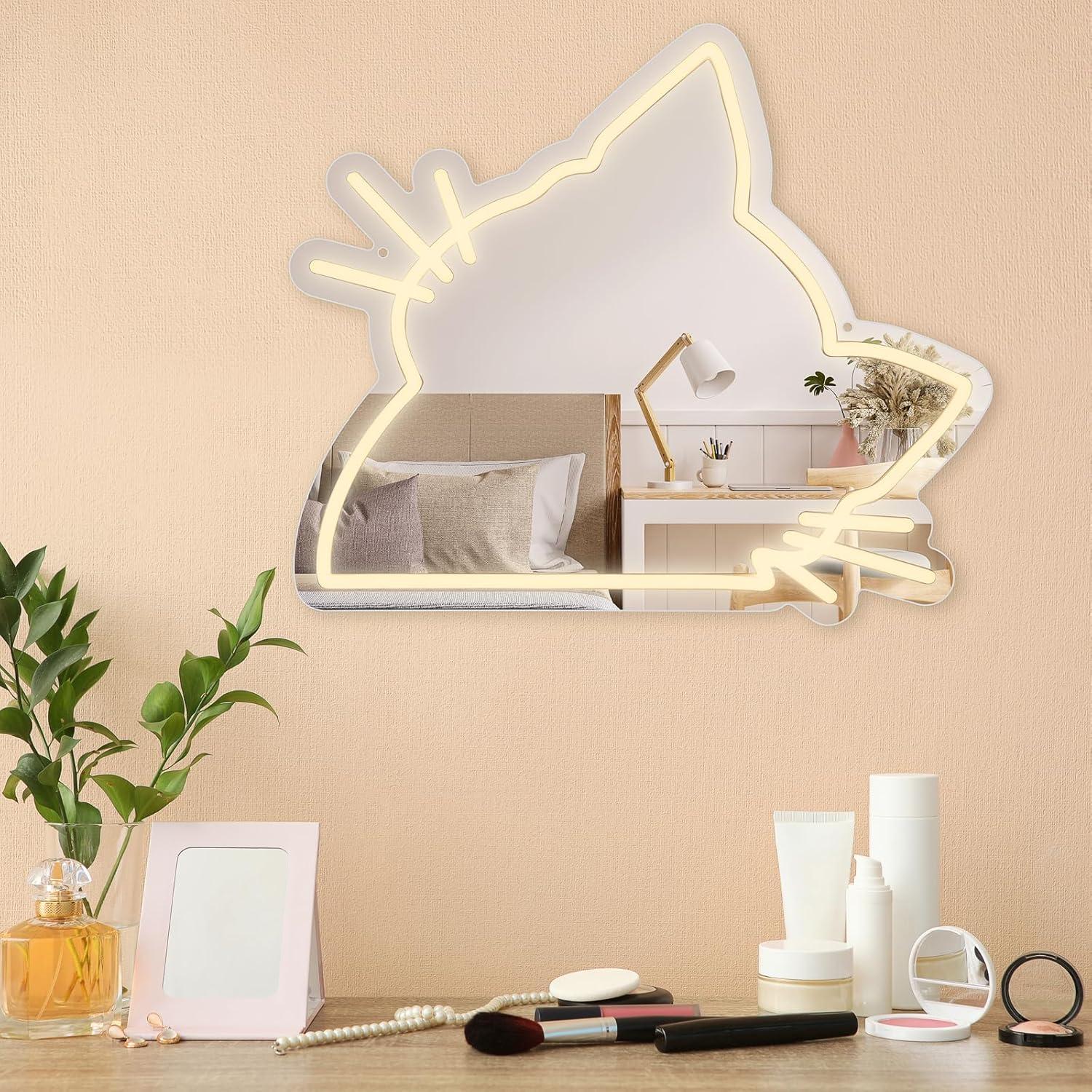 Espejo de Gato MissAudrey con Luz LED Regulable 39.6x34 cm