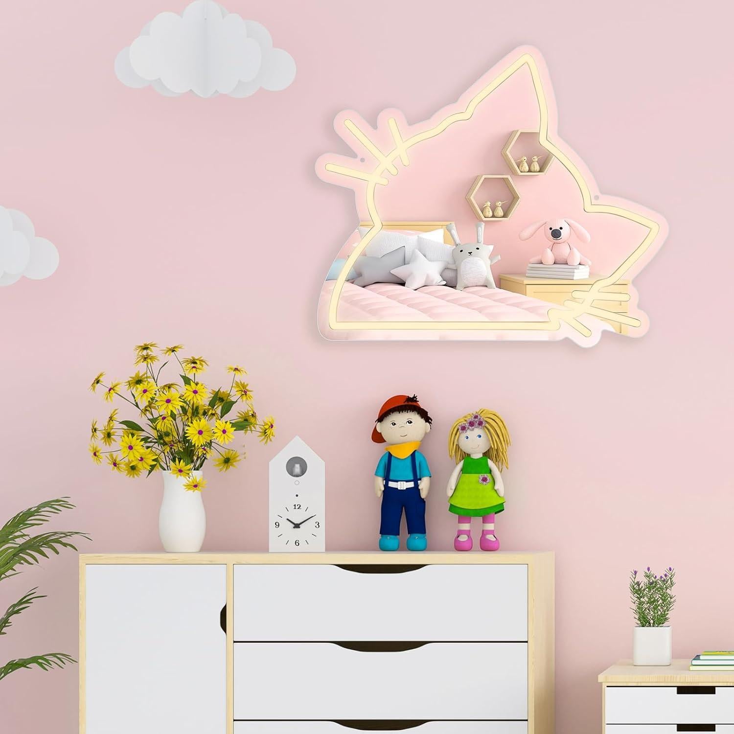 Espejo de Gato MissAudrey con Luz LED Regulable 39.6x34 cm