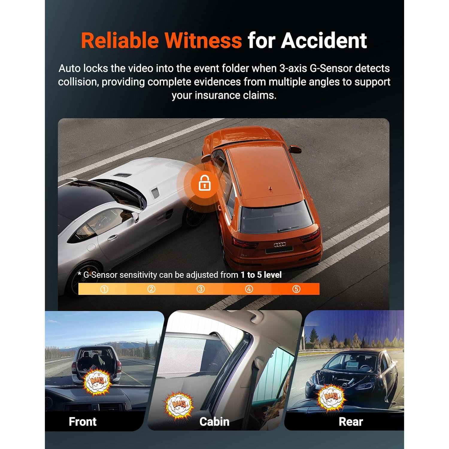 Cámara de Salpicadero Vantrue N4S 3 Canales 2.7K+1440P