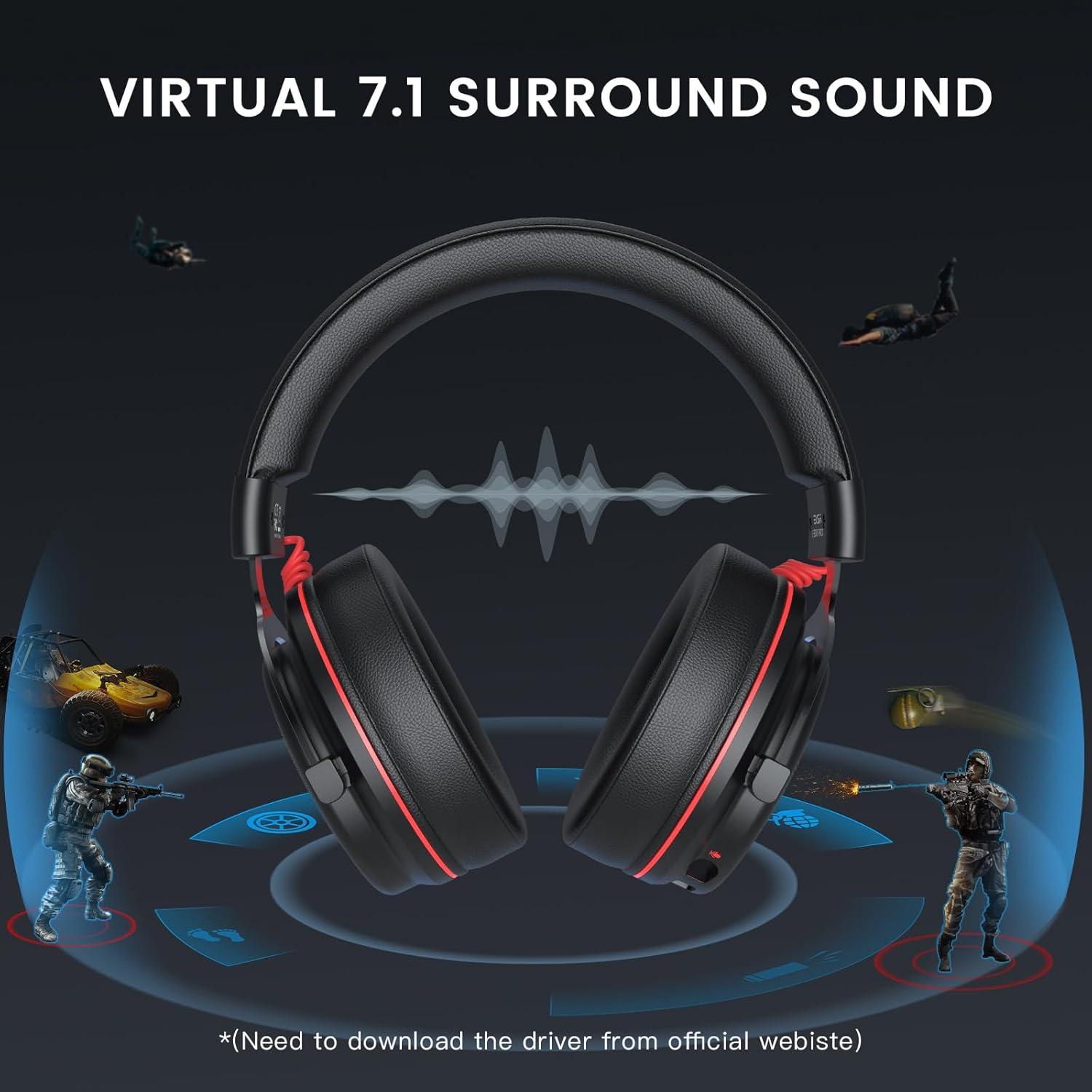 Auriculares Inalámbricos EKSA E900X 7.1 con Micrófono ENC