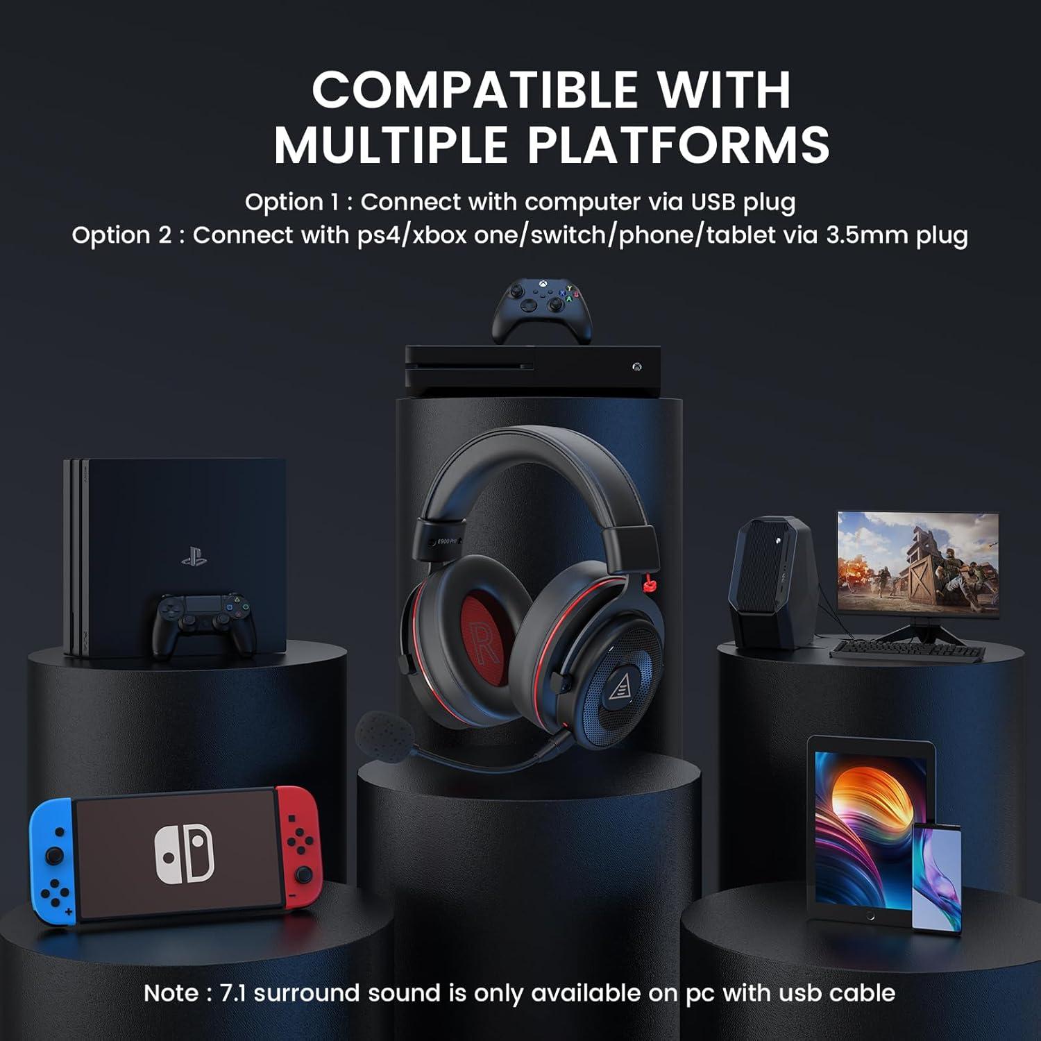 Auriculares Inalámbricos EKSA E900X 7.1 con Micrófono ENC