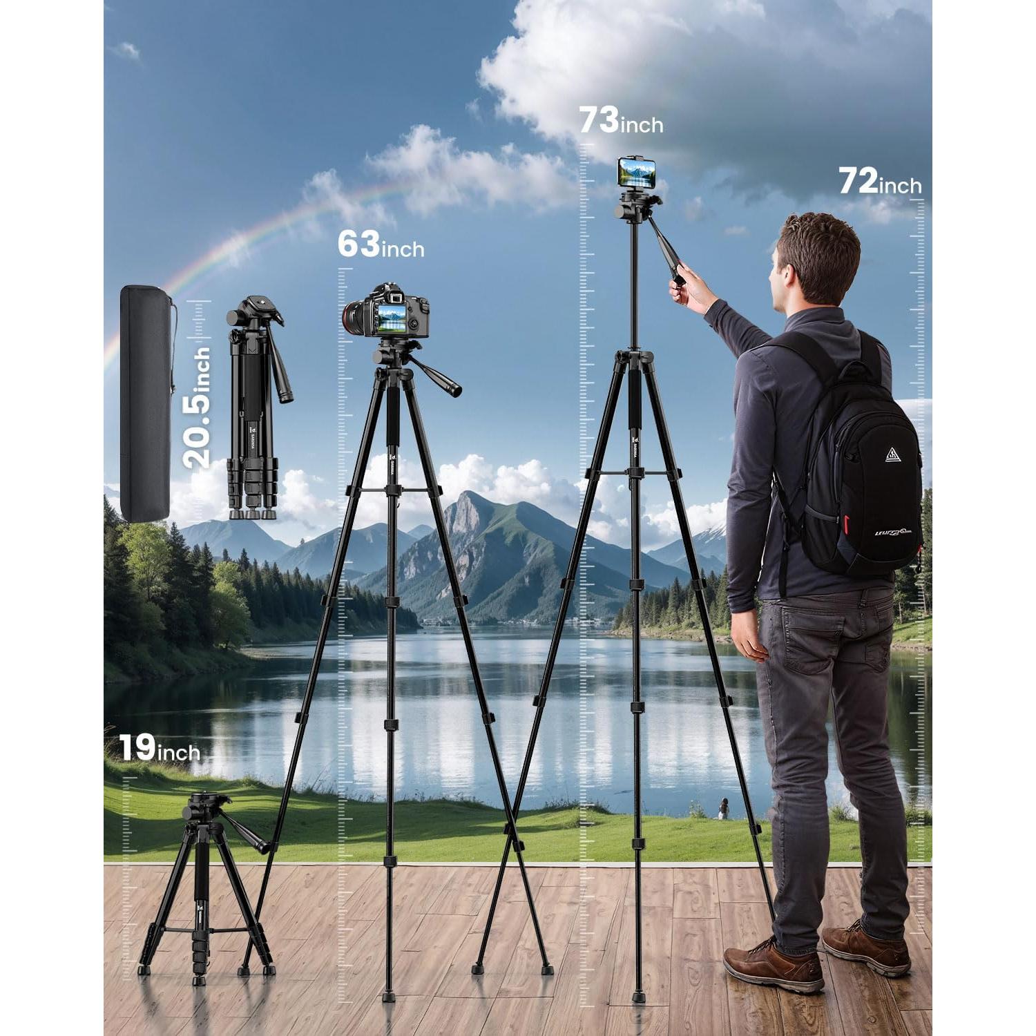 Trípode de Cámara JOBFRI SAB265A 185 cm Aluminio Soporte Teléfono