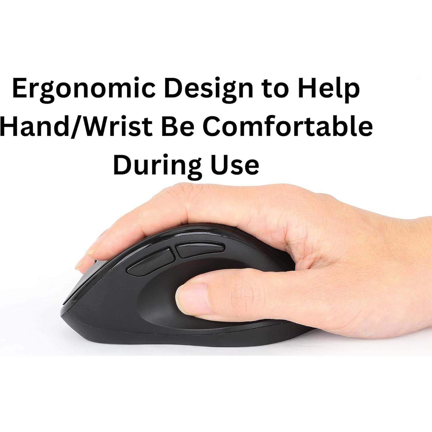 Ratón Ergonómico Inalámbrico Manhattan 2.4GHz 800/1600 dpi