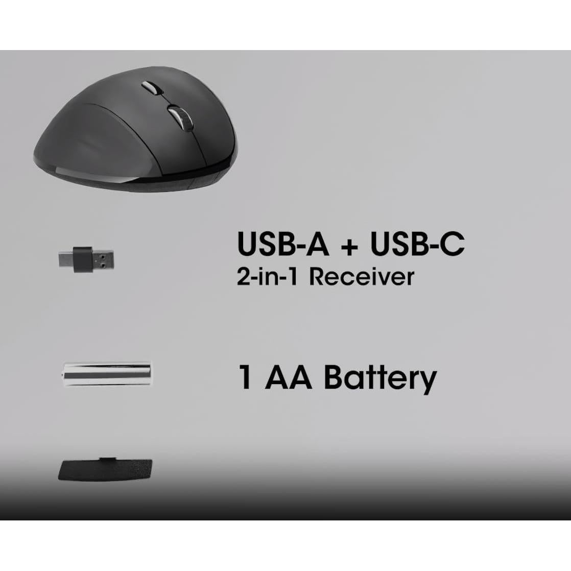 Ratón Ergonómico Inalámbrico Manhattan 2.4GHz 800/1600 dpi