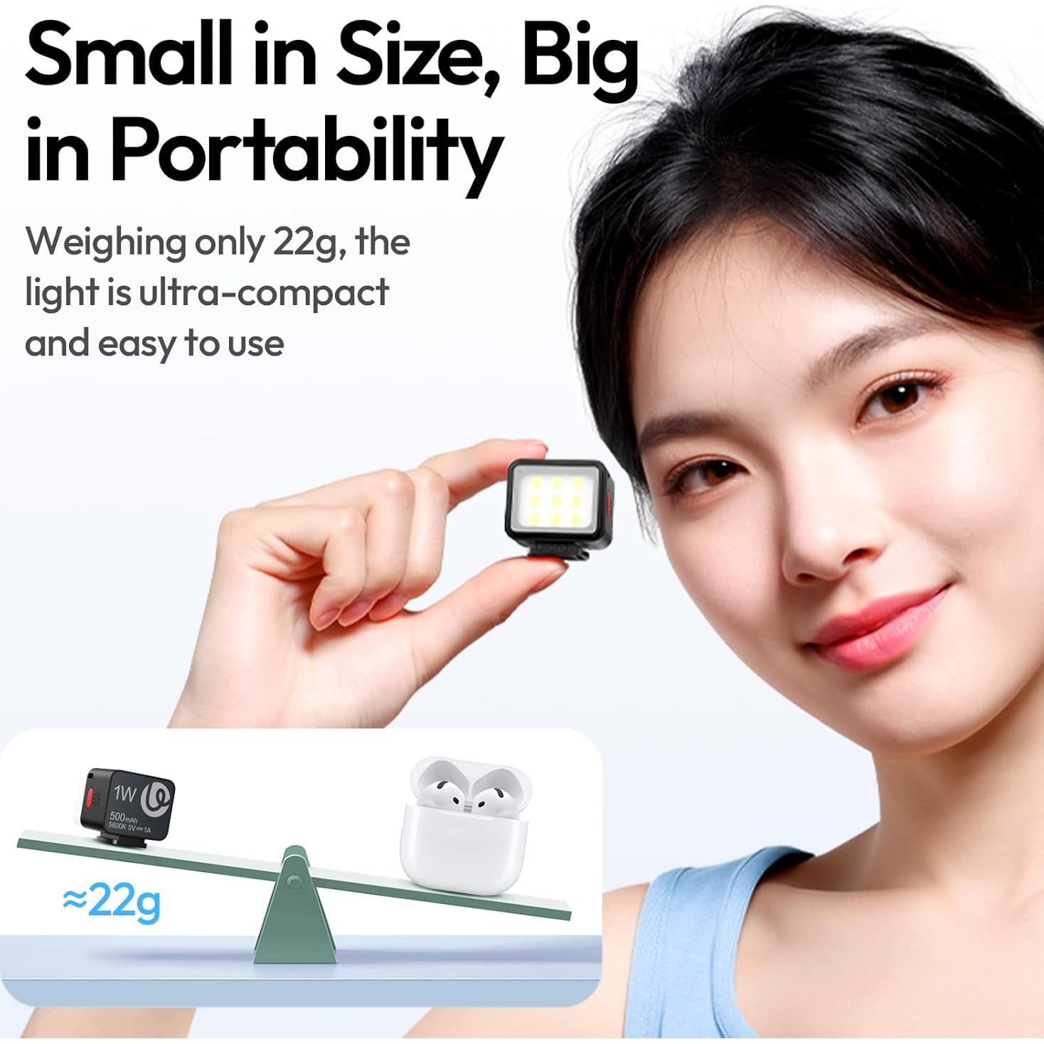 Luz LED Portátil ULANZI DG01 Mini Cube para Cámara y Vlogging