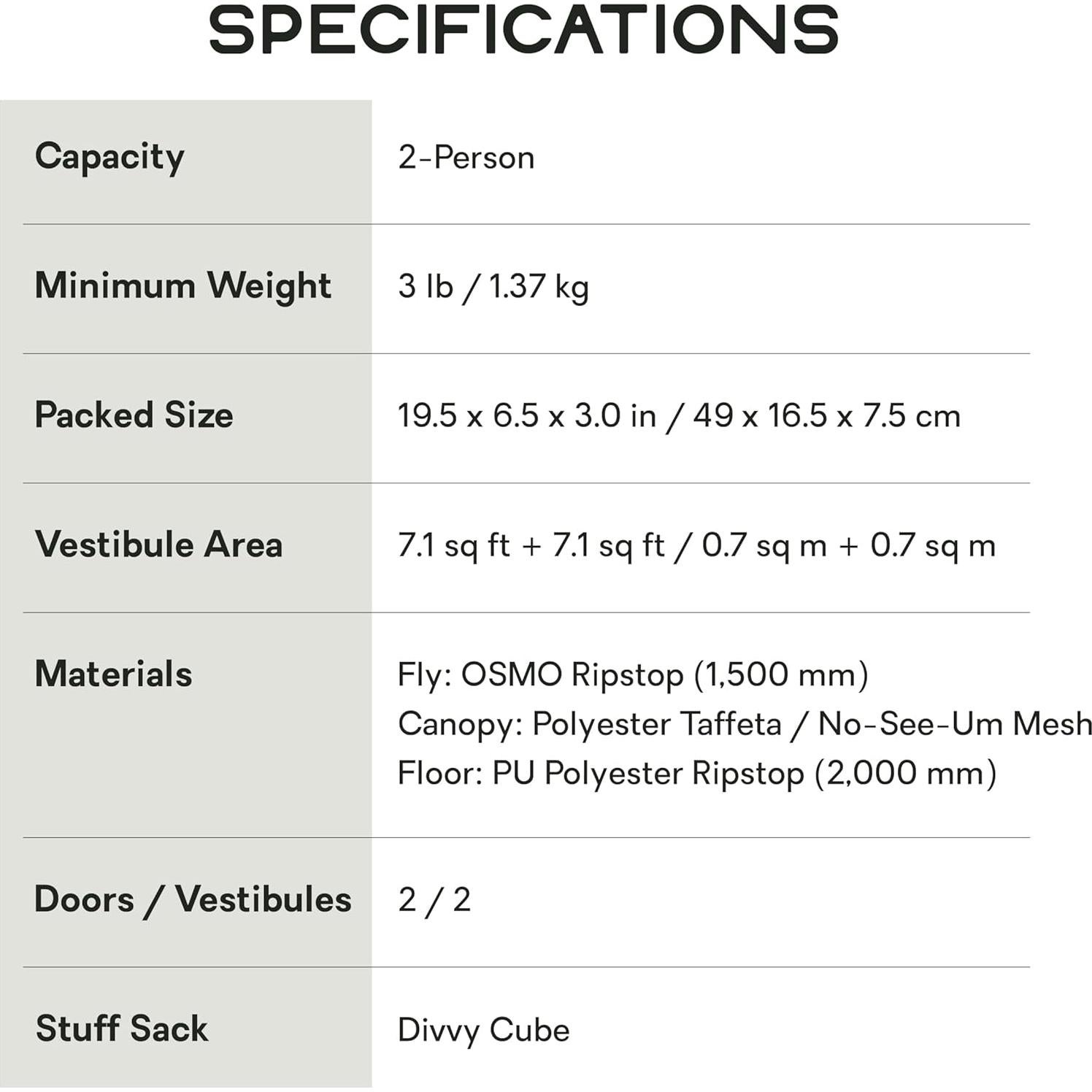 Tienda de Camping Ligera NEMO Mayfly OSMO 2 Personas