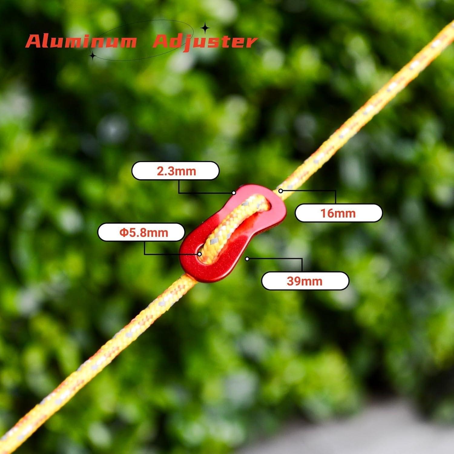 Cuerda de Tienda 30.48m WWANG 4mm Verde Militar con 8 Tensores