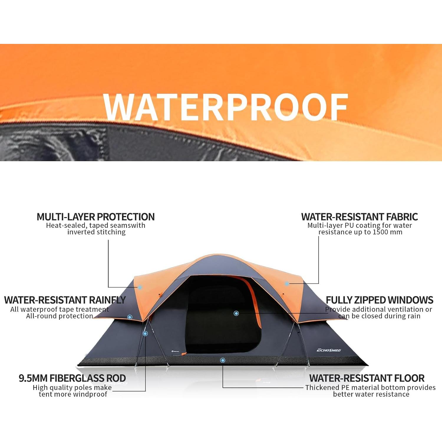 Carpa Familiar EchoSmile BOF1012 para 10 Personas Impermeable