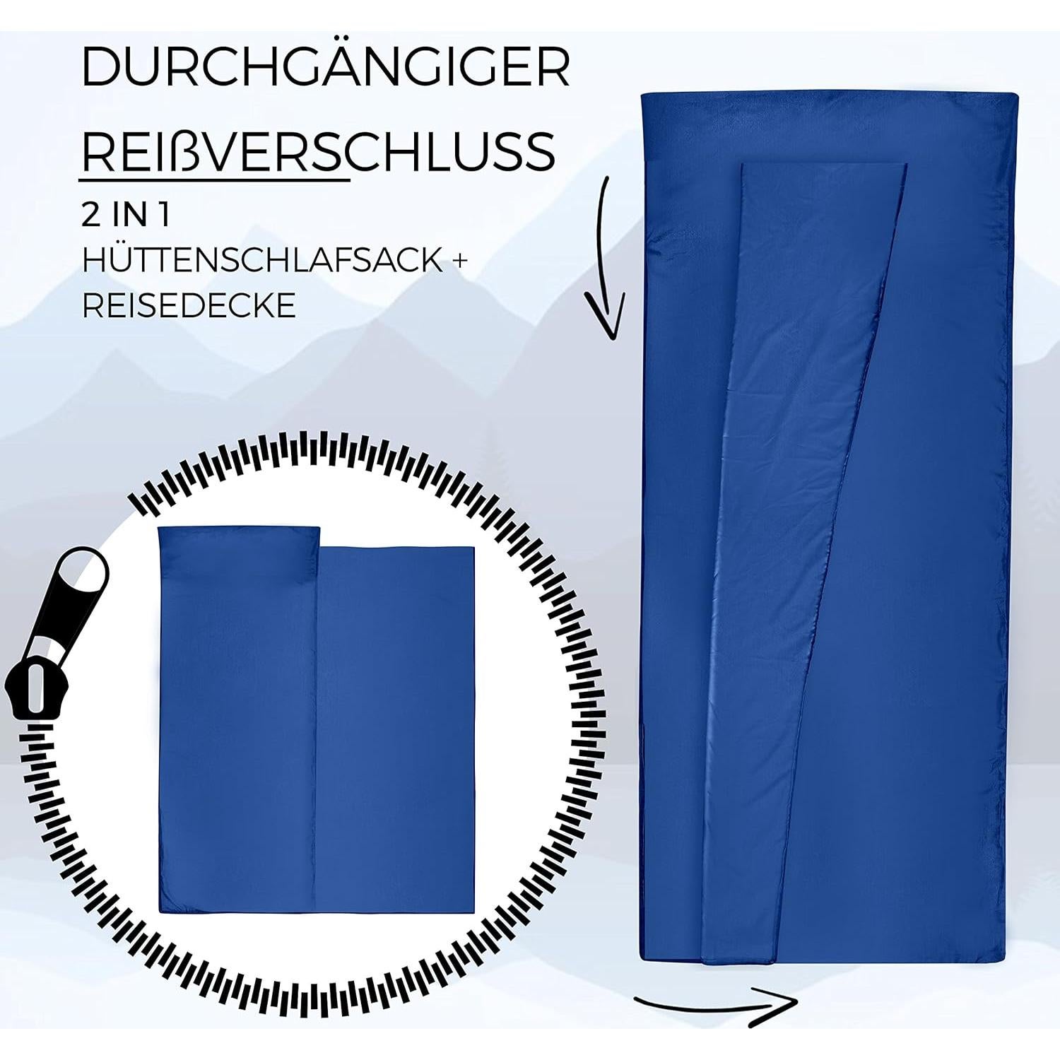 Saco de Dormir 2-en-1 Miqio XL Forro y Sábana de Viaje