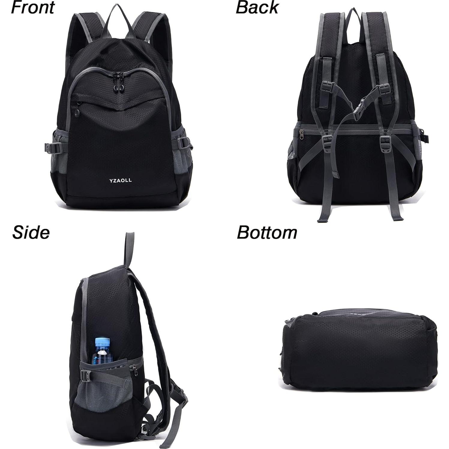 Mochila Plegable YZAOLL 20L Ligera Impermeable Negra